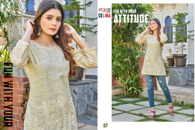 Celina By Rung Short Designer Kurtis Catalog